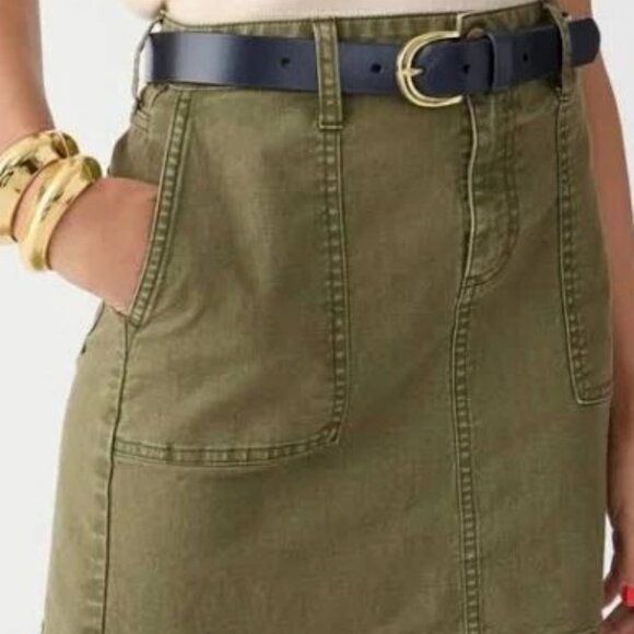 J. Crew Green Utility Mini Skirt Size 6 - Picture 3 of 12